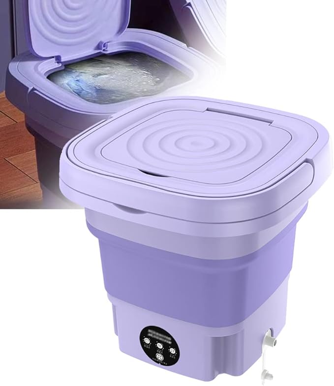 Portable washing machine, foldable mini washing machine, deep cleaning, semi-automatic washing, suitable for underwear, baby clothes or small items, suitable for use in apartments, dormitories, camping and other places. - Image 2