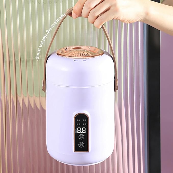Mini rice cooker, portable electric slow cooker, smart timer, cooking and keep-warm functions in one, small travel rice cooker, suitable for cooking soup, rice, and stews. - Image 5