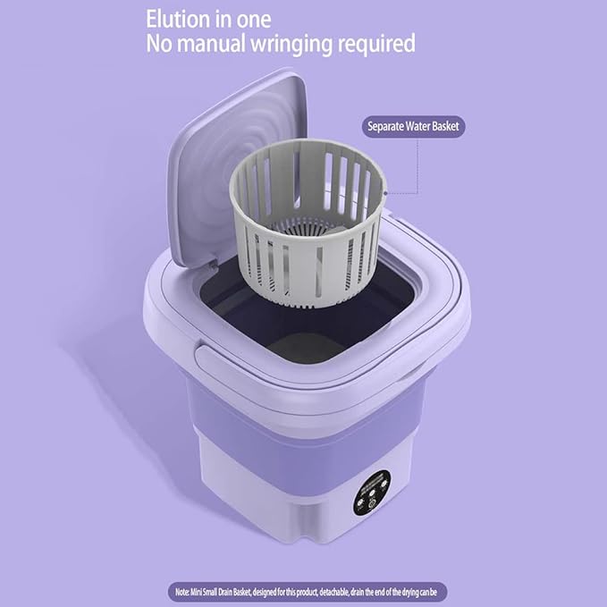 Portable washing machine, foldable mini washing machine, deep cleaning, semi-automatic washing, suitable for underwear, baby clothes or small items, suitable for use in apartments, dormitories, camping and other places. - Image 6
