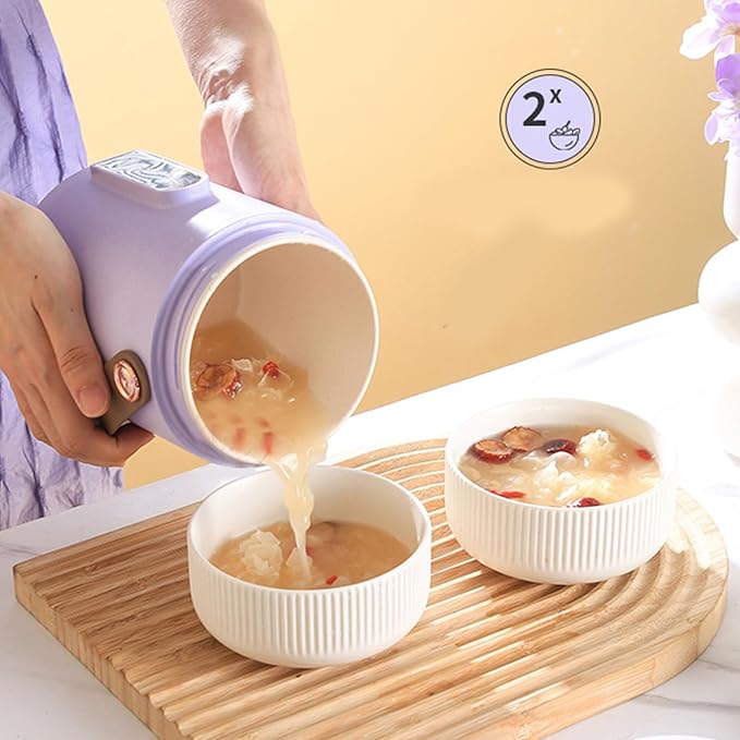Mini rice cooker, portable electric slow cooker, smart timer, cooking and keep-warm functions in one, small travel rice cooker, suitable for cooking soup, rice, and stews. - Image 6