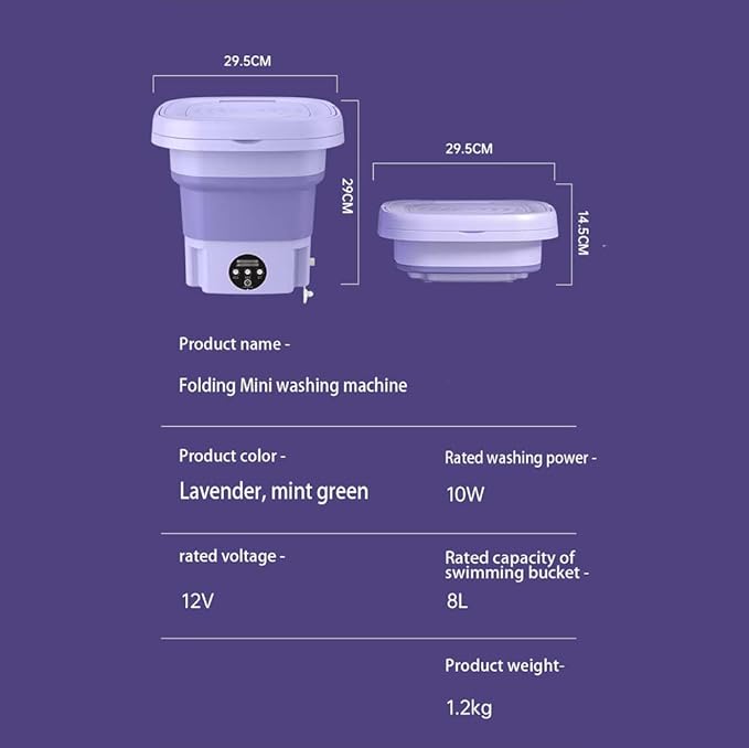 Portable washing machine, foldable mini washing machine, deep cleaning, semi-automatic washing, suitable for underwear, baby clothes or small items, suitable for use in apartments, dormitories, camping and other places. - Image 8